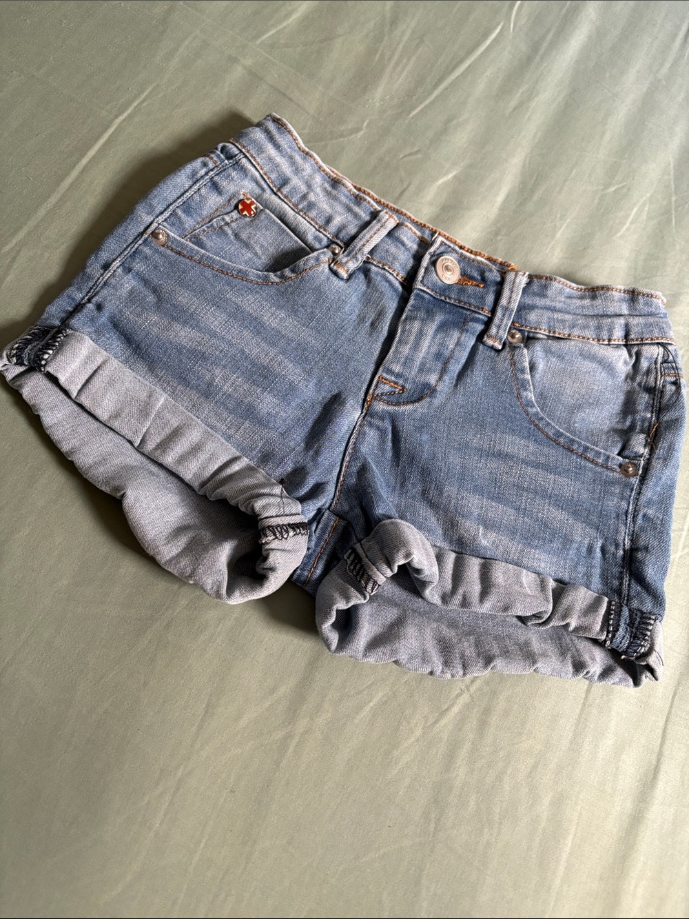 Hudson Jeans Light Blue Rolled Cuff Kids Denim Shorts